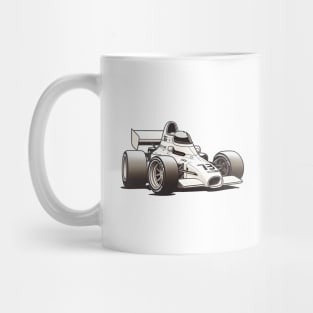 White Formula One Race Car Mug